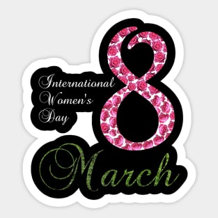 International Women's Day Pansy Flower March 8th 2023 Sticker